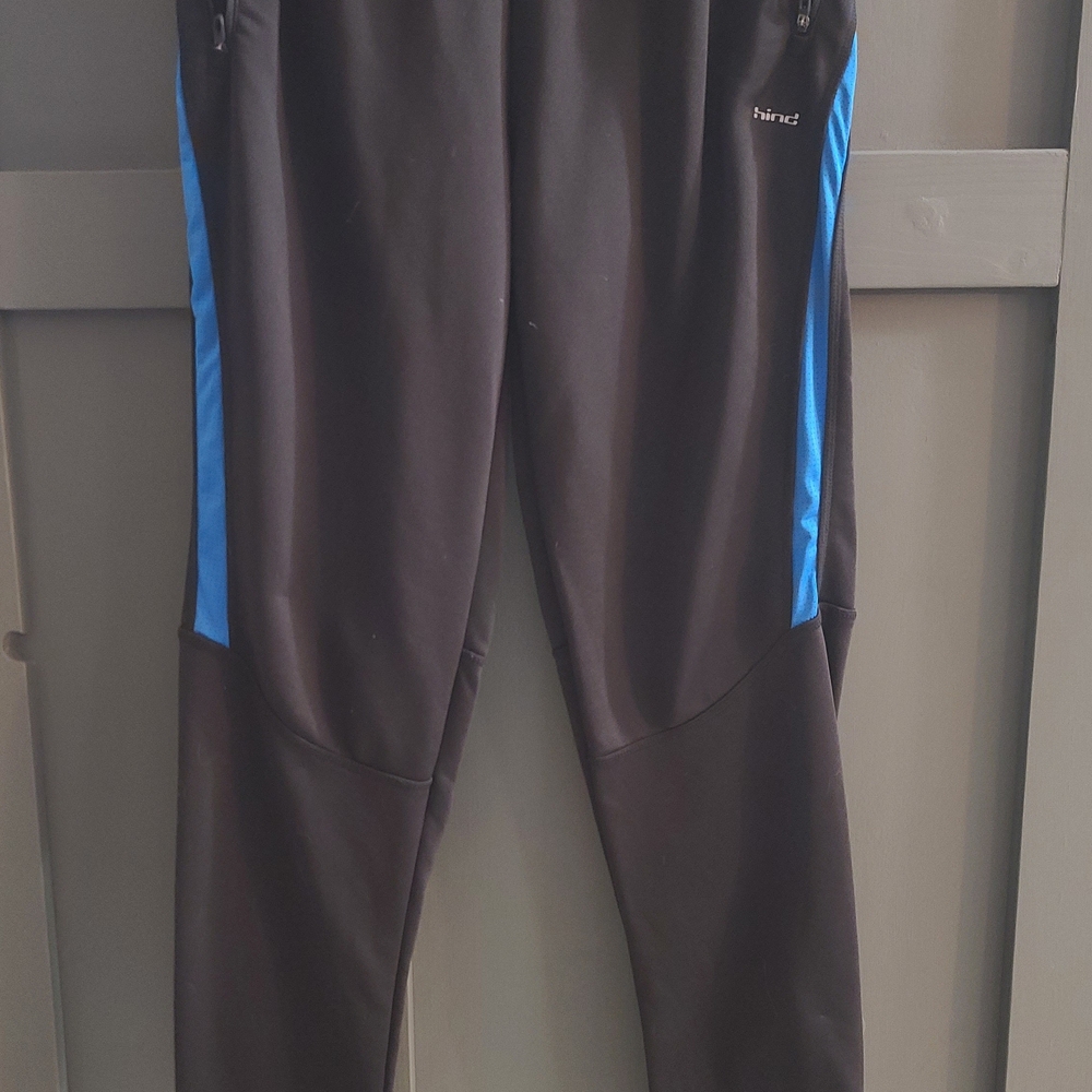 Hind Men's Black Joggers with Blue Stripes